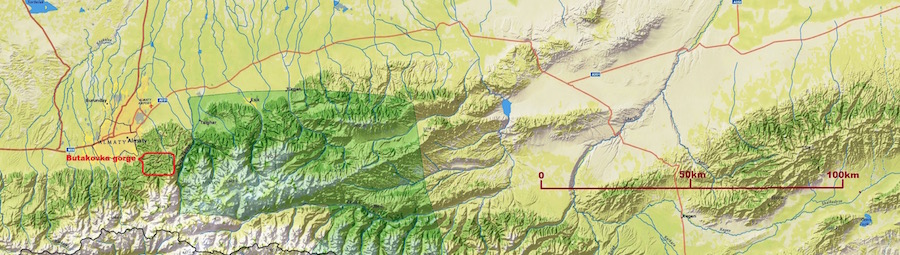 Бутаковка на карте Алматинской области