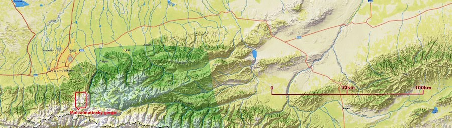 Туюк-Су на карте Алматинской области